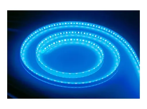 LED Strip 230 VAC Blanc / Bleu 104 LEDs/m 16 W/m silicon&eacute; IP67 (au m&egrave;tre) - DENEB Super Prix