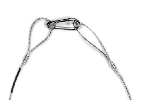 ÉLINGUE DE SÉCURITÉ • Acier galva Ø 2mm 1 mousqueton L 30 cm CMU 40kg Satisfait Ou Remboursé