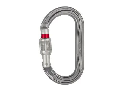 PETZL • Mousqueton OK Screw-Lock gris, verrouillage manuel à vis NouveautĂ©