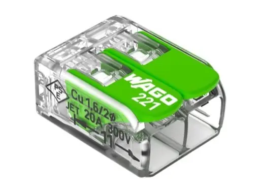 Prix Choc WAGO Green &bull; Paquet de 100 bornes de connexion sans outils 2x0,08 &agrave; 4mm2 souple