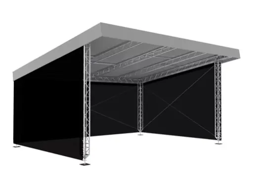 Bâche arrière noire pour chapiteau MR0 avec avancée 6 x 4 m - QUICKTRUSS Usine Directe