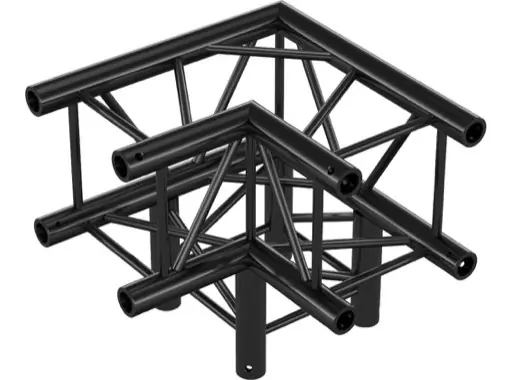 Bon Marché Quatro M290 Angle 90°série lourde noire 3 directions + kit de jonction - QUICKTRUSS