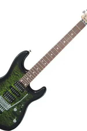 Charvel MJ San Dimas Style 1 HSH FR PF QM (Japan) - transparent green burst Prix Choc