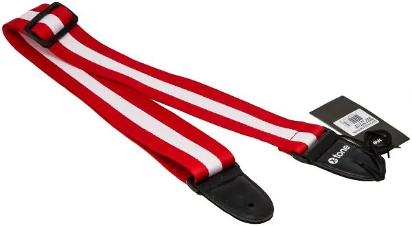 X-tone XG 3114 Nylon Guitar Strap Stripe - Red & White Prix Cassé