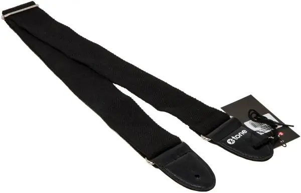 X-tone XG 3112 Cotton Metal Buckle Guitar Strap - Black Petit Prix
