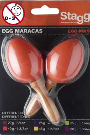 Stagg EGG-MA S/OR Paire De Maracas Oeufs En Plastique Orange Expédition Rapide