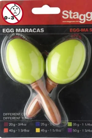 Stagg EGG-MA S/GR Paire De Maracas Oeufs En Plastique Vert Marque