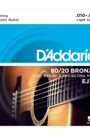 Bon Plan D'addario EJ36 80/20 Bronze Acoustic Guitar Strings, Light, 10-47 - jeu de 12 cordes
