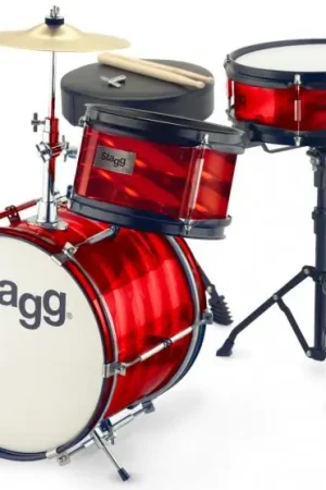 Vente Flash Stagg Batterie Junior 3/12B + Hardware - 3 fûts - rouge