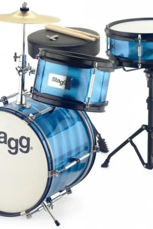 Bon Marché Stagg Batterie Junior 3/12B + Hardware - 3 fûts - bleu