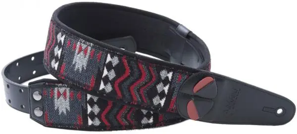 Righton straps Vegan Mojo Azteca Guitar Strap - Black Meilleur Choix